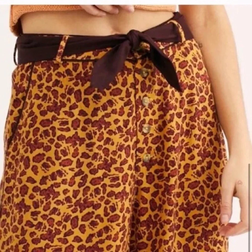 Free People Leopard Print Bennie Pant